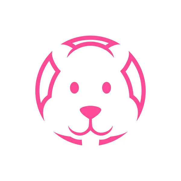 Cute Pink Hamster Icon Symbol Vector — Stock Vector