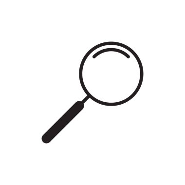 Beyaz arkaplanda büyütme cam simgesi vektörü