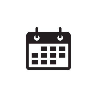 Takvim simgesi vektörü beyaz arkaplanda izole edildi