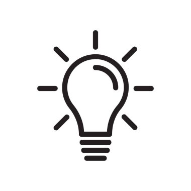 beyaz arkaplanda izole edilmiş ampul simgesi vektörü