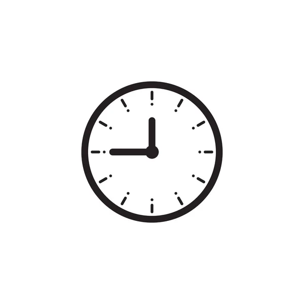 白い背景に囲まれた円時計のアイコンのベクトル — ストックベクタ
