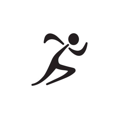 Beyaz arkaplanda izole edilmiş insan simgesi vektörünü çalıştır