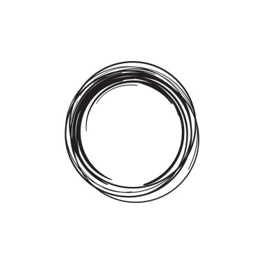 soyut çember mürekkep çizgisi tasarım vektörü çizimi