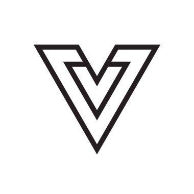 V / V üçlü hat logo tasarım vektörü