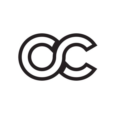 O C harf çizgileri logo tasarım vektörü