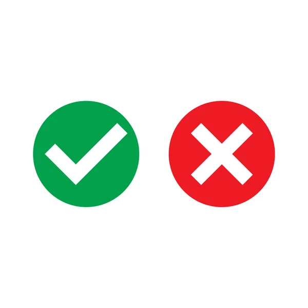 Σύνολο Εικονίδιο Κύκλο Έλεγχος Σταυρό Σήμα Σχεδιασμό Διάνυσμα — Διανυσματικό Αρχείο