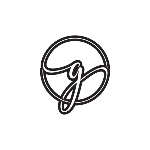 G文字の丸ロゴデザインベクター — ストックベクタ