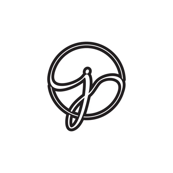 Lettera Script Cerchio Logo Design Vettoriale — Vettoriale Stock
