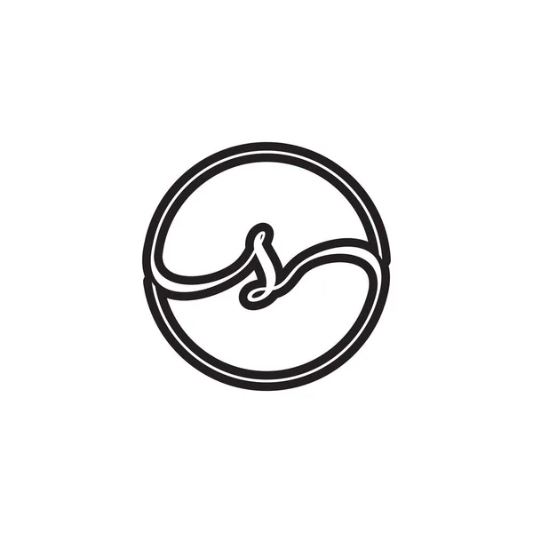Huruf Script Circle Logo Desain Vektor - Stok Vektor