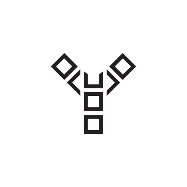 Y字母标志正方形堆栈设计概念 — 图库矢量图片