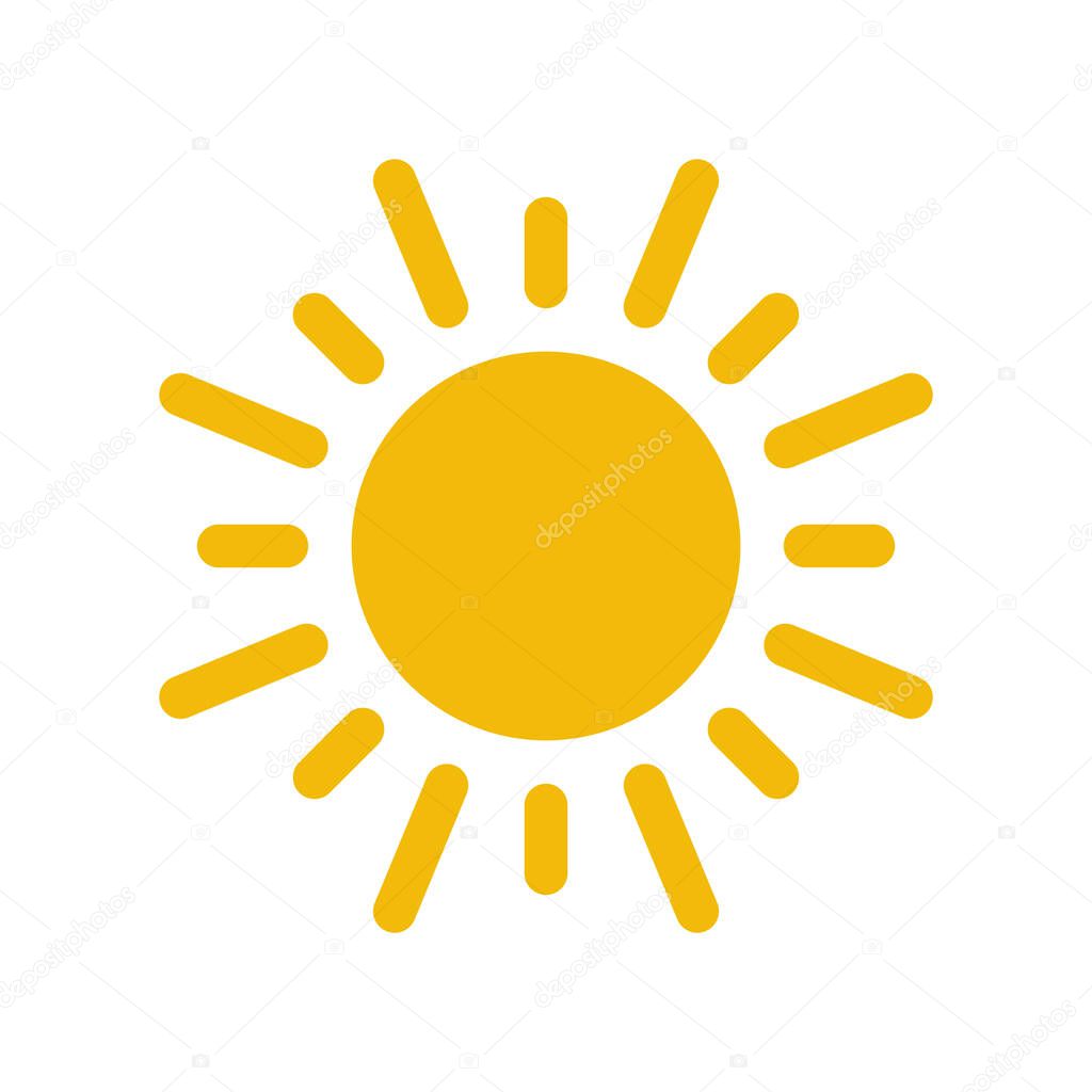 yellow sun icon symbol design vector isolated on white background