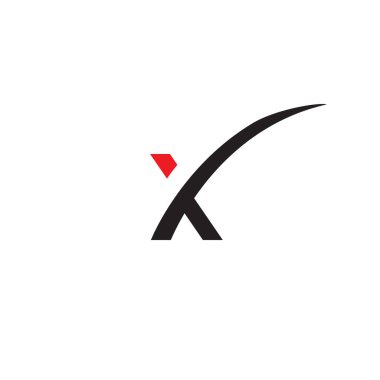 X swoosh harf logo tasarım vektörü