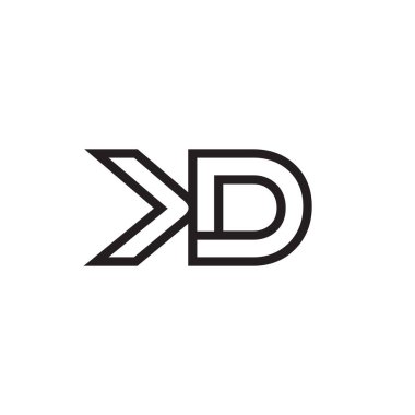 K D harf çizgileri logo tasarım vektörü