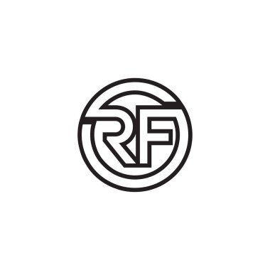 R F harf çizgileri logo tasarım vektörü