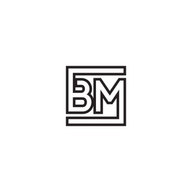 B M kare çizgileri logo tasarım vektörü