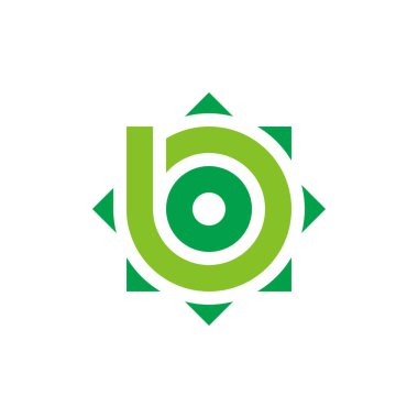 B küçük harf yeşil logo tasarım vektörü