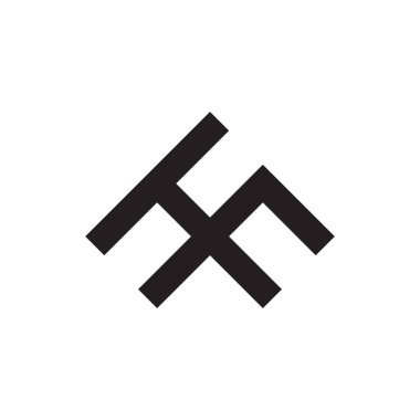 H F harfi logo tasarım vektörü