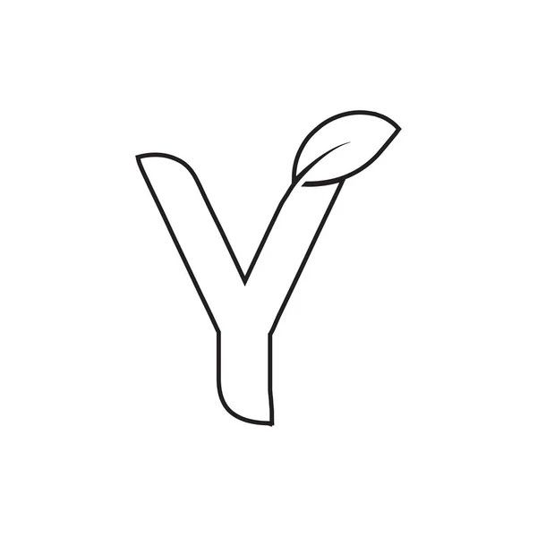Yリーフラインロゴデザインコンセプト — ストックベクタ