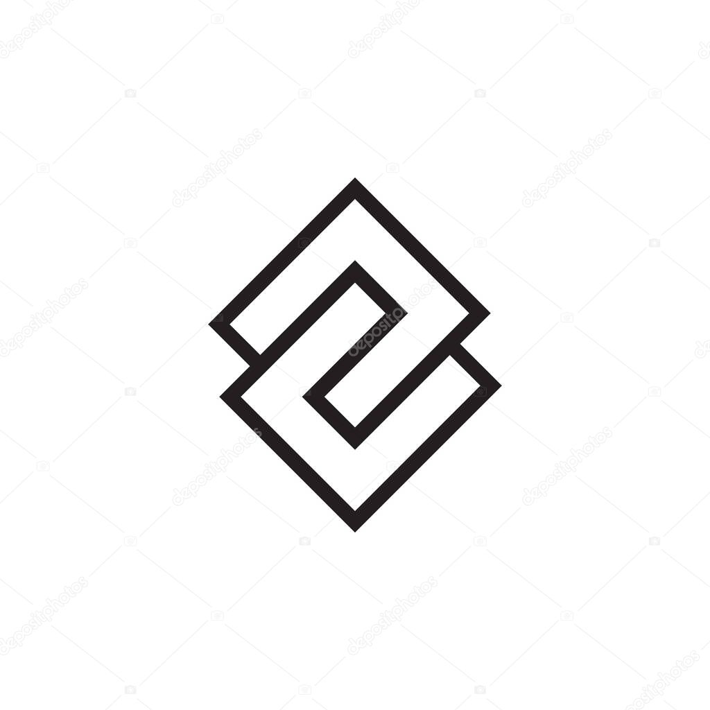 C C square lines logo design vector