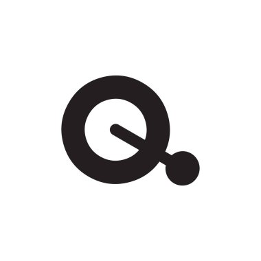 Q harfi nokta logo tasarımı kavramı