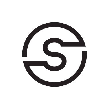 S ilk daire harfi logo tasarım vektörü