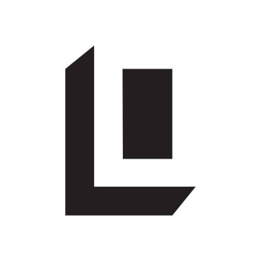 kare şekilli L harfi tasarım vektörü