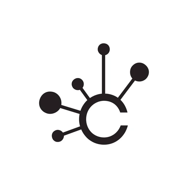 Hubungkan Konsep Desain Logo Huruf - Stok Vektor