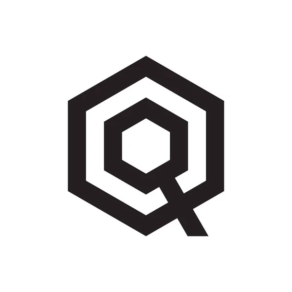Lettera Esagonale Logo Vettoriale Progettazione — Vettoriale Stock