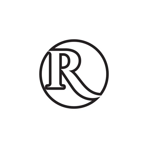 Serif Letra Círculo Linhas Logotipo Design Vetor — Vetor de Stock