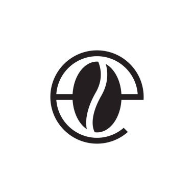 Küçük kahve çekirdeği logo tasarımı konsepti