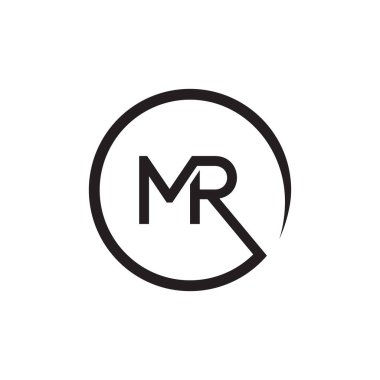 Çember çizgileri dizayn kavramında M R harfi