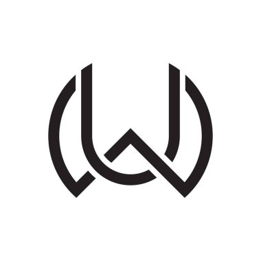 W U / U W harfi logo tasarım vektörü