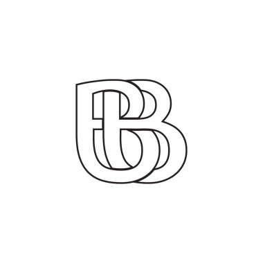 B / B B letter lines logo design vector clipart