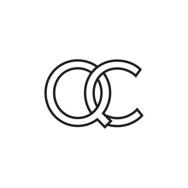 Q C harf çizgileri logo tasarım vektörü