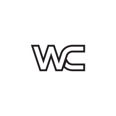 W C ilk harf çizgileri logo tasarım vektörü