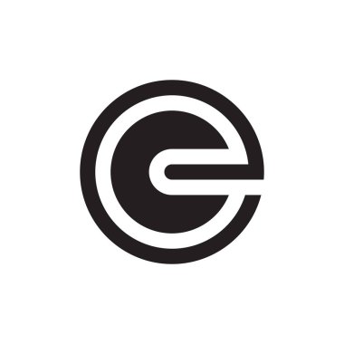 Çember E küçük harf dizayn vektörü