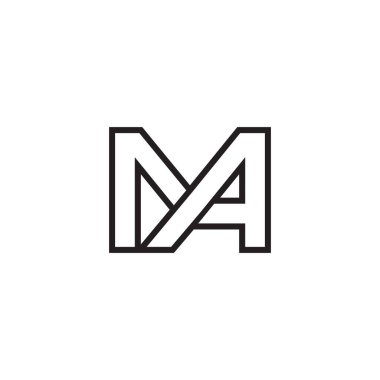 M A ilk harf çizgileri logo tasarım vektörü