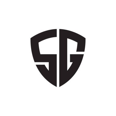 S G kalkanı ilk harf logo tasarımı kavramı