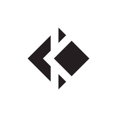 K elmas harfi negatif uzay tasarımı kavramı