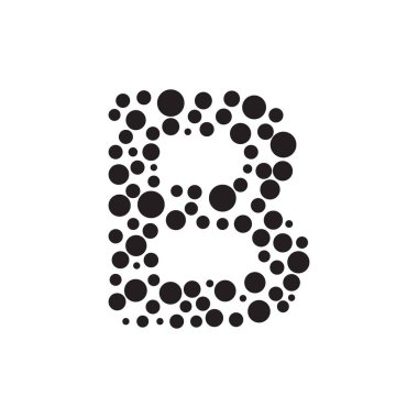 B noktaları harf logo tasarım vektörü