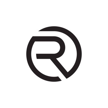 daire R ilk harf logo tasarım vektörü