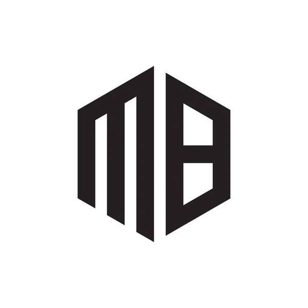 Lettera Logo Esagono Concetto Design — Vettoriale Stock