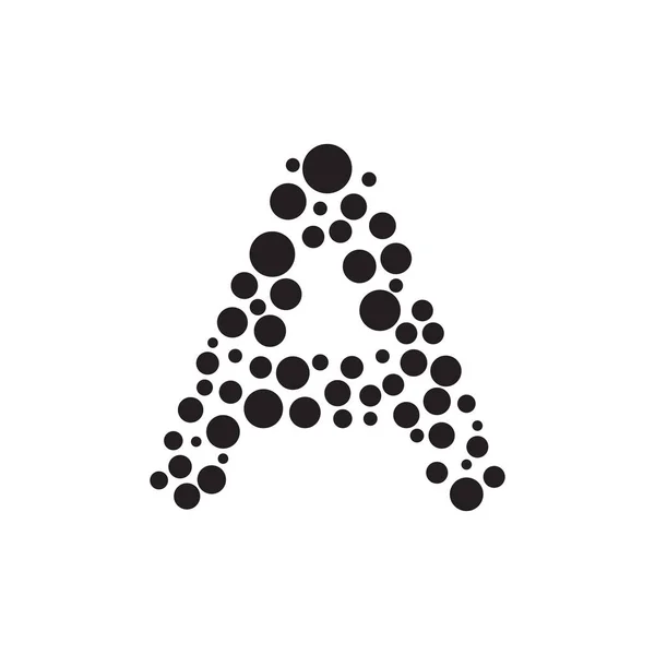 ドット文字のロゴデザインベクトル — ストックベクタ