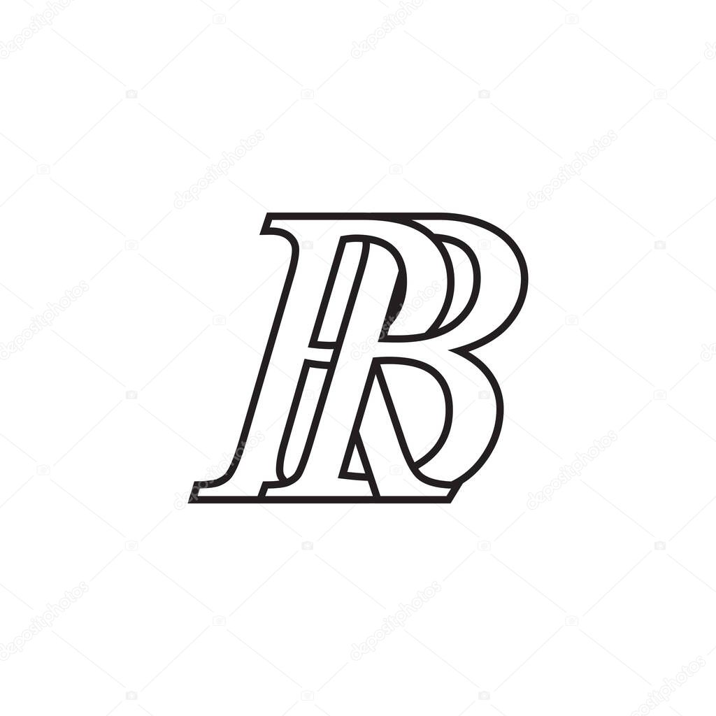 R B serif letter lines logo design vector