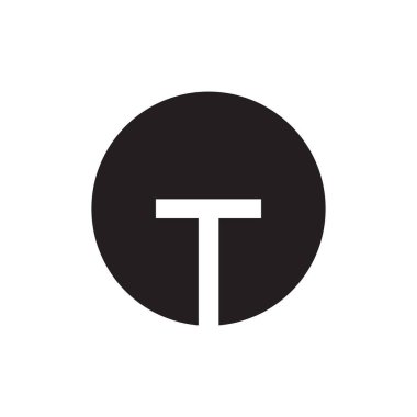 Çember tasarım vektöründe T negatif boşluk