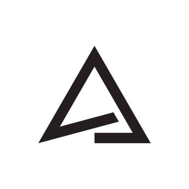 Üçgen çizgileri şekil harfi A tasarım vektörü