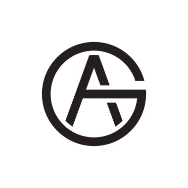 Bir G / G A daire harfli logo tasarımı vektörü