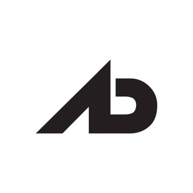 A B basit harf logo tasarım vektörü