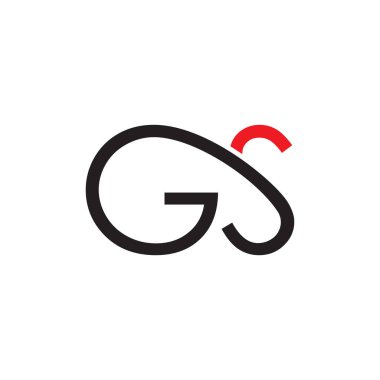 kırmızı siyah harf G S logo tasarım vektörü