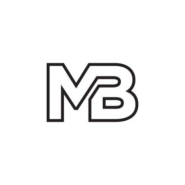 M B satır harf tasarım vektörü